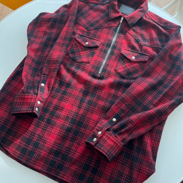 [The Letters] 레드 블랙 체크 셔츠 웨스턴셔츠