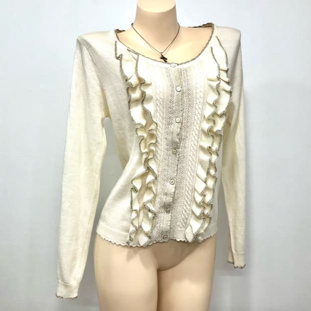 AXES FEMME ivory lace cardigan 