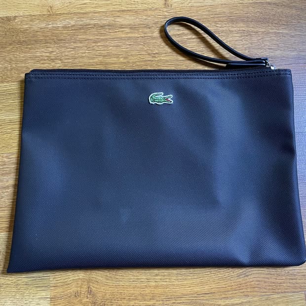 라코스테 pvc 클러치백 블랙