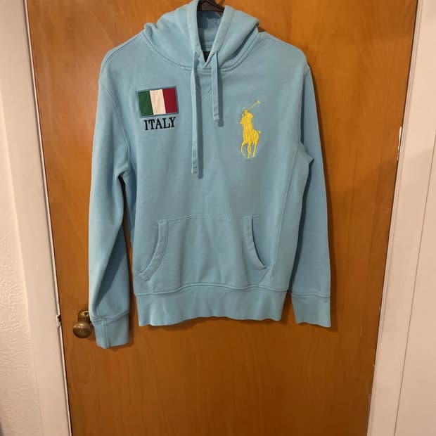 폴로 랄프로렌 빅포니 이탈리 후드티 하늘