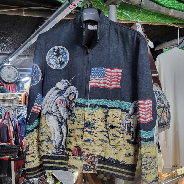 우주인 자수 서프 문랜딩 자켓