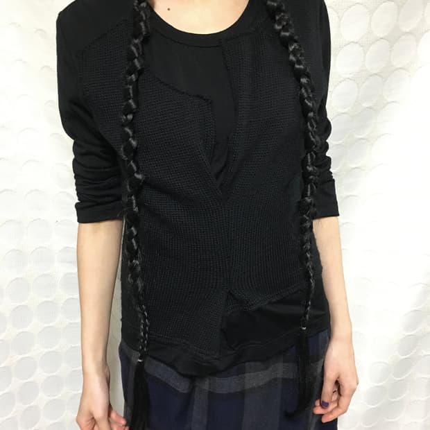 comme des garçons울 니트 배색 긴팔