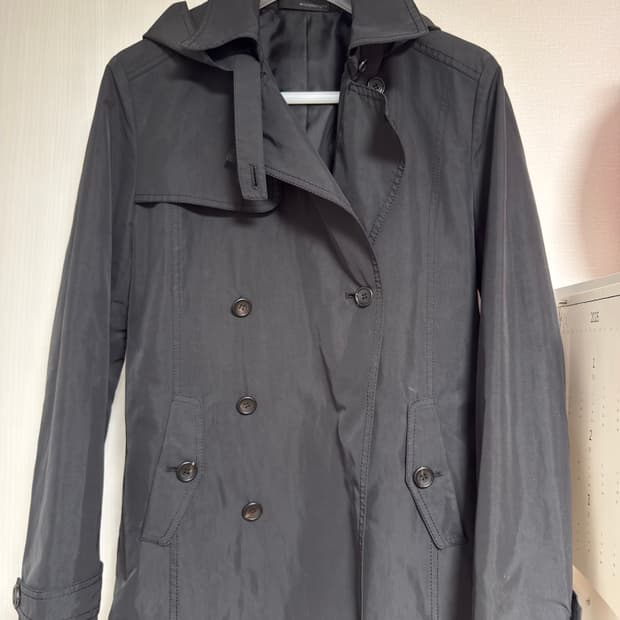 우영미 후드 트렌치 코트