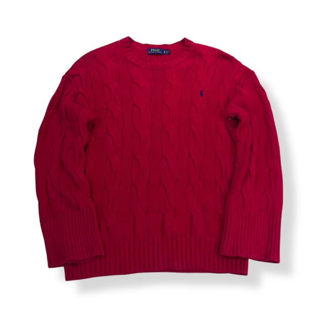 W 95 폴로 랄프로렌 커프스 꽈배기 니트