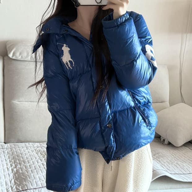 폴로 랄프로렌 빅포니 유광 블루 패딩