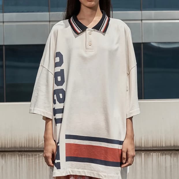 OPEN YY collared T shirt(Ivory)