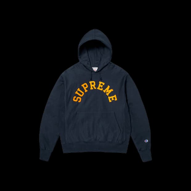 슈프림 x 챔피온 후드 스웨트셔츠 네이비 - 25SS M