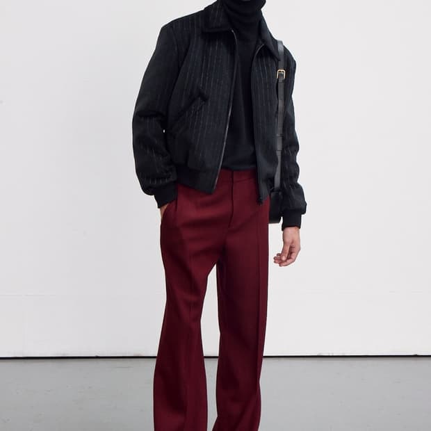 [할인] 렉토 23FW 울 비스코스 플레어핏 테일러드팬츠 버건디