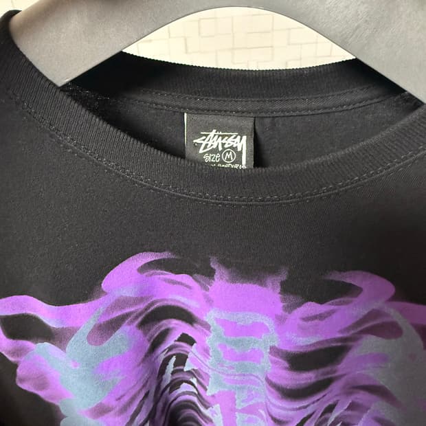 m) 스투시 립 케이지 롱슬리브 티셔츠 블랙