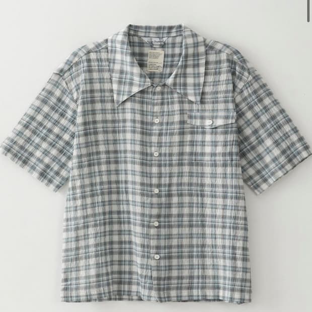 Bluesf wavy checkered short-sleeve shirt
