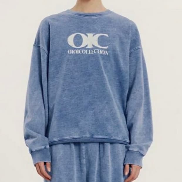 OIOI 빈티지 데님스웻 맨트맨 + 바지