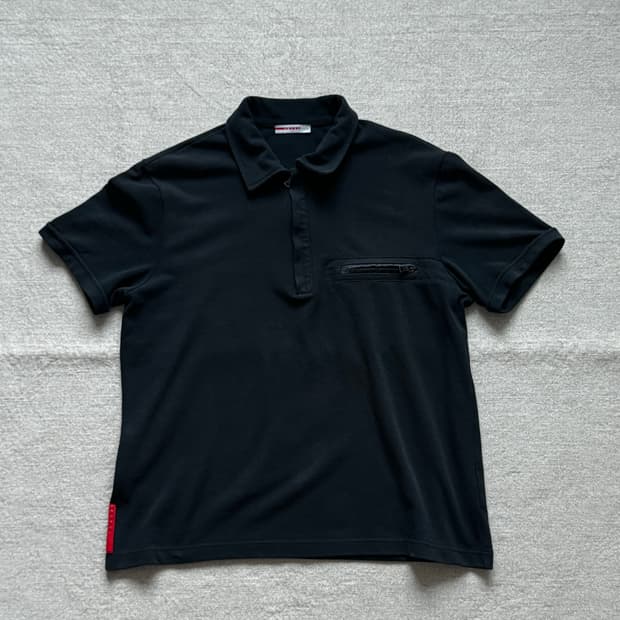 프라다스포츠 폴로셔츠 블랙(XL)