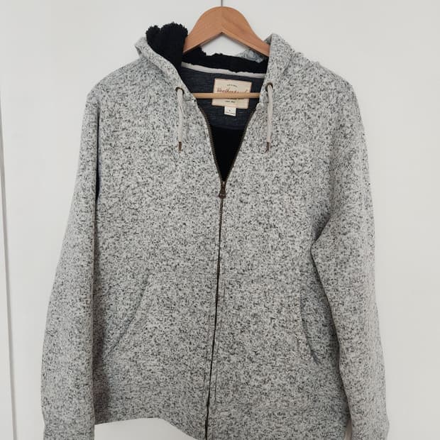 남자 양털 후드 집업