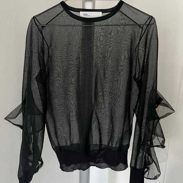 sheer frill top