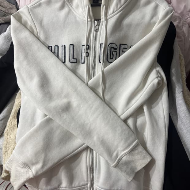 타미힐피거 화이트 후드집업