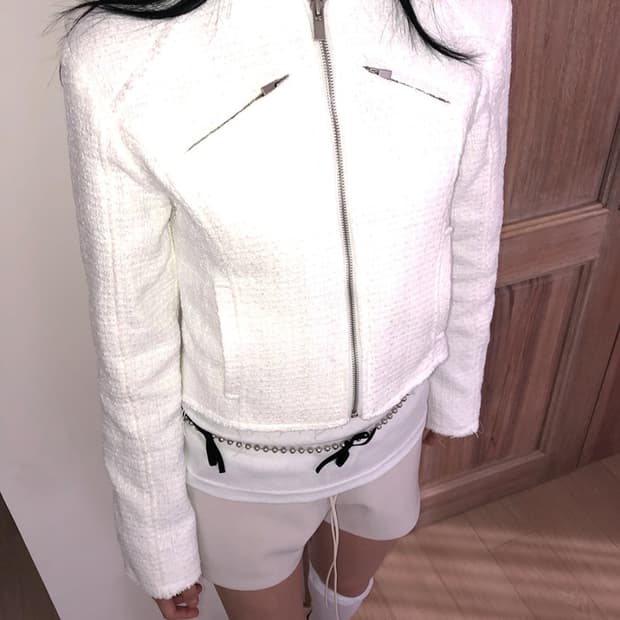 트위드 바이커 자켓