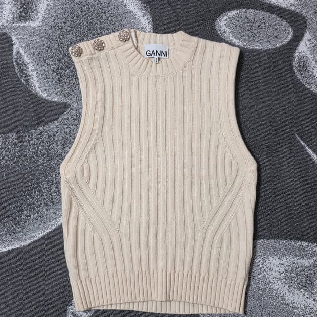 가니 GANNI 주얼리 버튼 니트 베스트