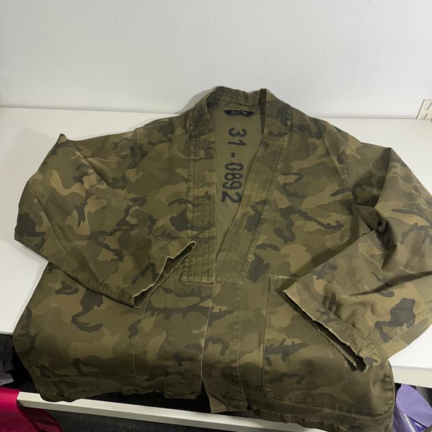 M 자라 맨 카키 카모블라쥬 유카타자켓