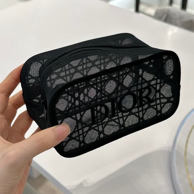 디올 블랙 메쉬 파우치