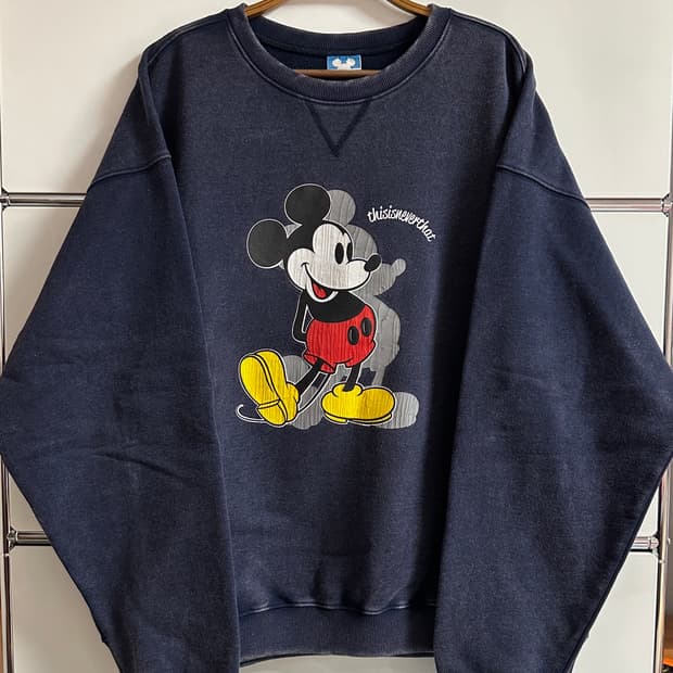 [XL] 디스이즈네버댓 디즈니 미키 크루넥 네이비