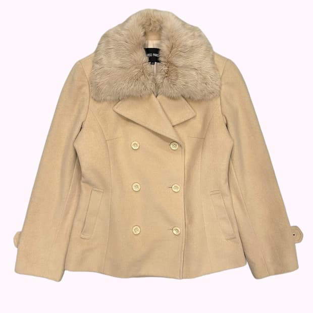  fur collar angora-wool short coat