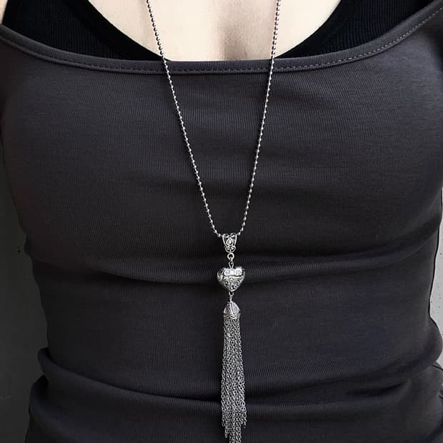 Antique Tassel Heart Necklace
