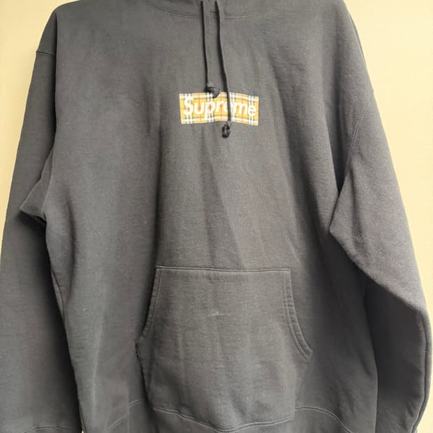 [XL] 슈프림 버버리 후드 블랙