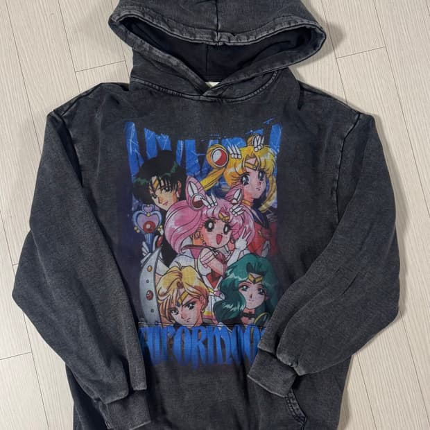 세일러문 빈티지 워싱 후드티