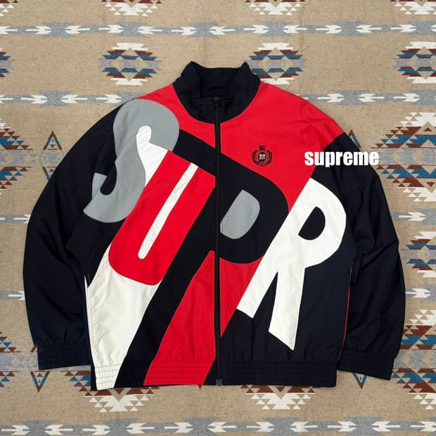 [L] 슈프림 빅레터 트랙자켓 블랙