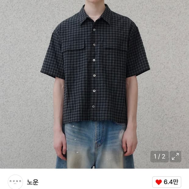 노운 체크셔츠