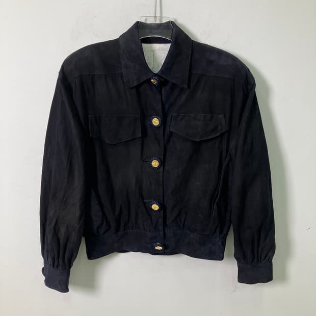 VTG 빈티지 블랙 스웨이드 크롭 자켓 44