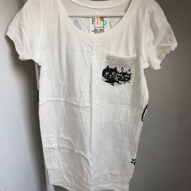 고양이 비즈 파츠 반팔티