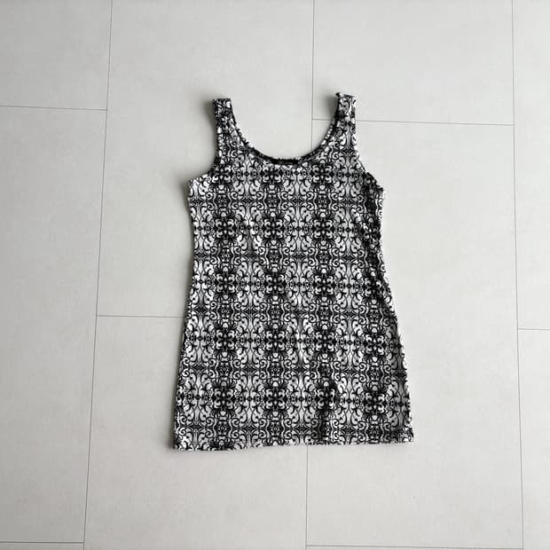 baroque print tank top
