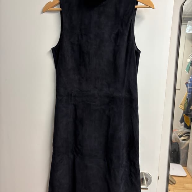 [2] 띠어리 스웨이드 원피스 딥네이비