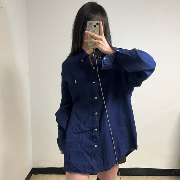 Polo Ralph Lauren Navy Linen Shirt