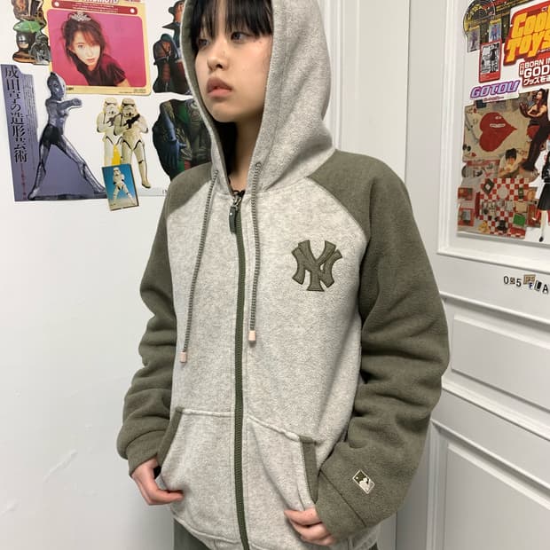 WWS MLB 뉴욕 양키스 누빔 후드집업