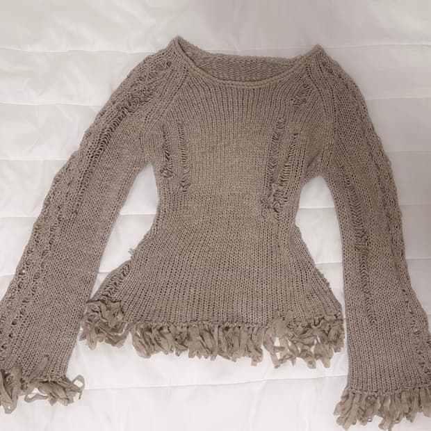 일본 빈티지 그런지 디스트로이드 긴팔 니트 임수정