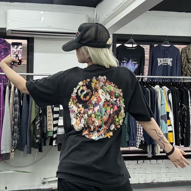 스투시 플러시 반팔티