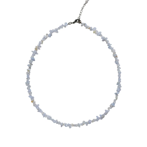 Sky blue pebble necklace
