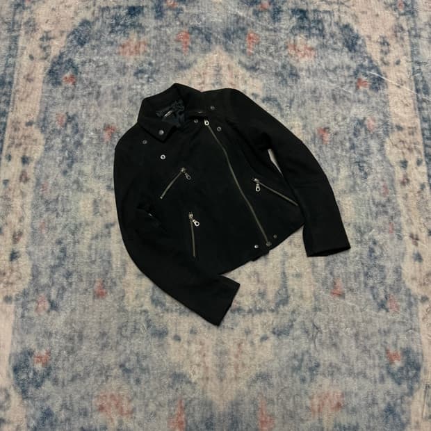 Abahouse goat skin crop rider jacket