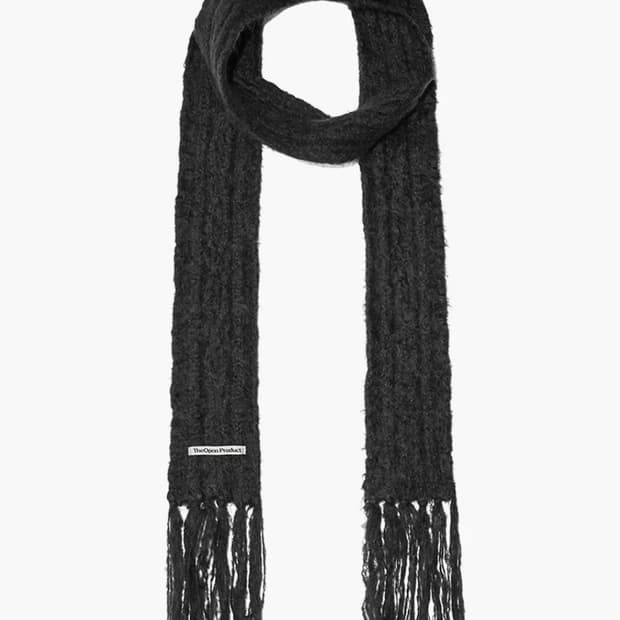 Open yy 오픈와이와이 MOHAIR 모헤어 목도리 스카프 차콜