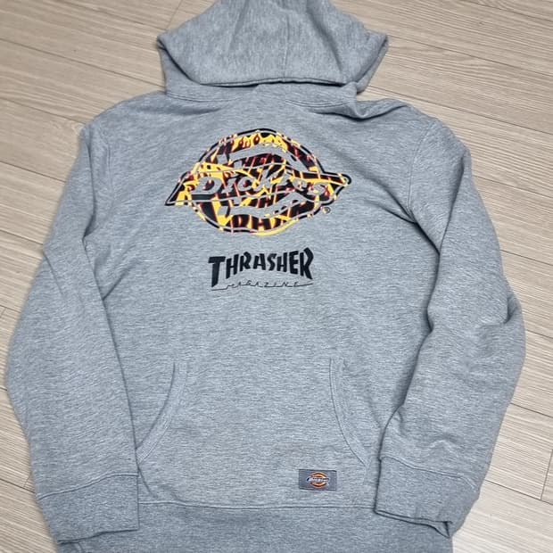 디키즈x트레셔 콜라보 후드티 그레이(100-105)