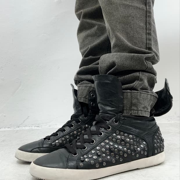 Ash Studded Leather High-Top Sneakers