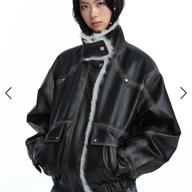 러프넥 무스탕 그레이 s