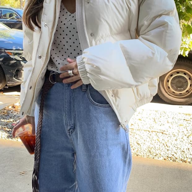 타낫 푸퍼 패딩 크림 아이보리