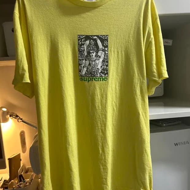 Supreme Mandela SS12 슈프림 티셔츠 형광 옐로우 반팔