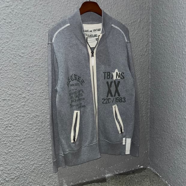 빈티지 y2k 디테일 니트 집업