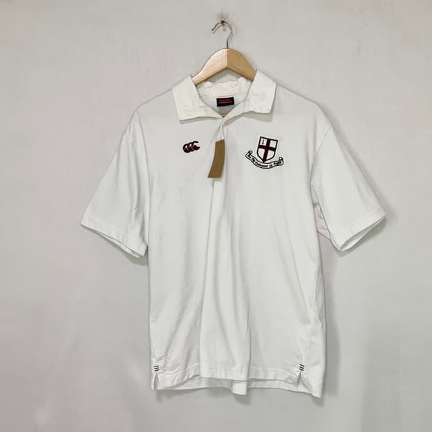 Canterbury 캔터베리 패치 반팔 카라티 화이트 폴로티 L 남녀공용