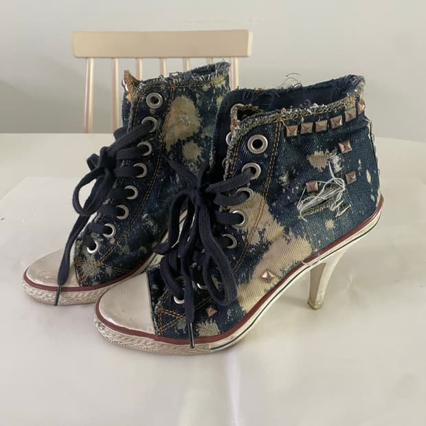 Ash 데님 스터드 힐