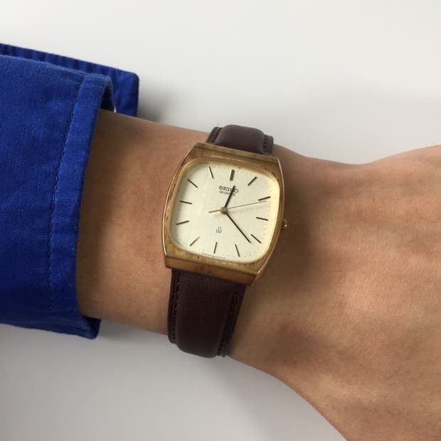 80s seiko vintage gold square quartz
